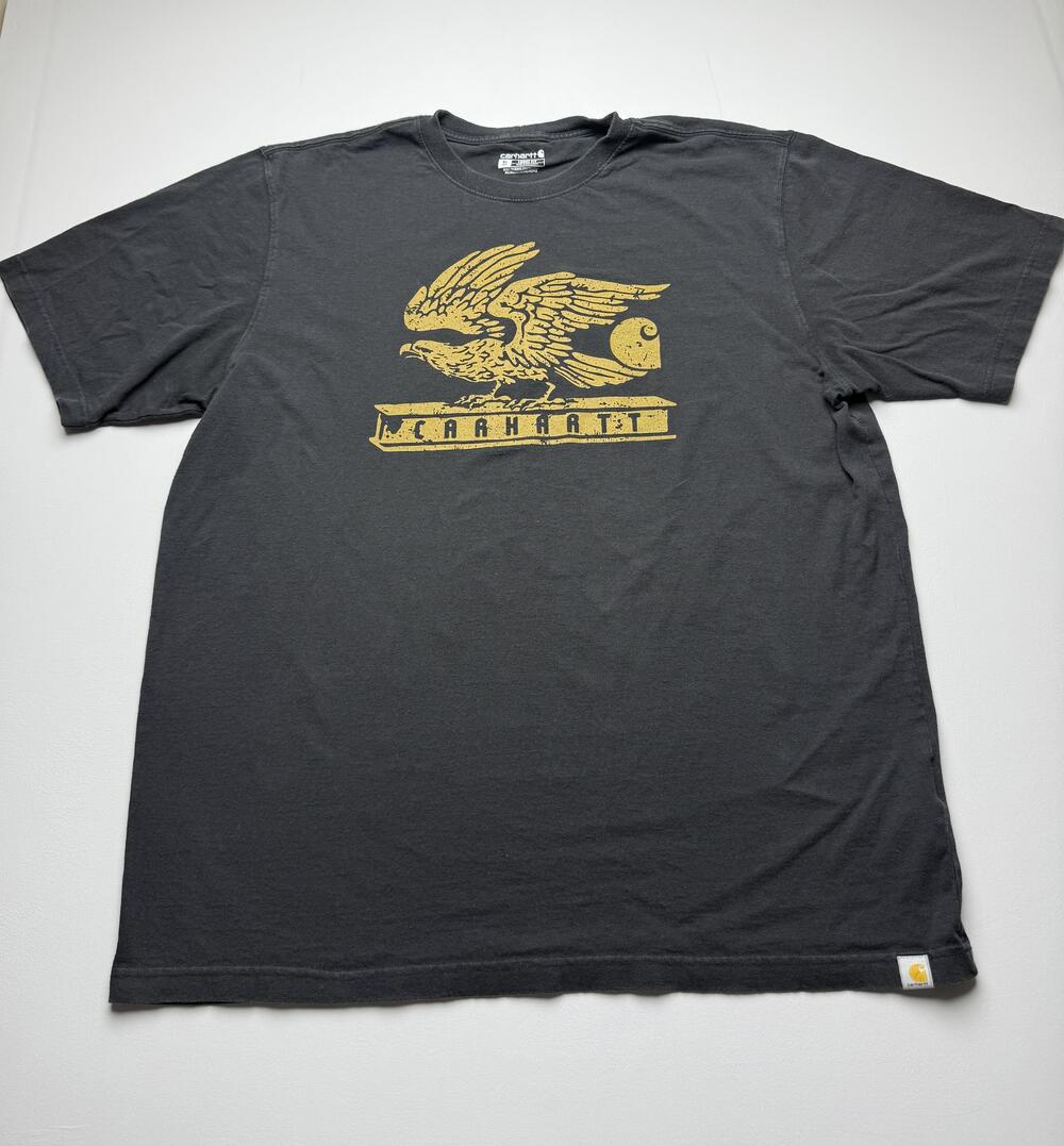 Carhartt Shirt Mens XL Tall XLT Gray Eagle Logo Graphic Tee Tagless Workwear